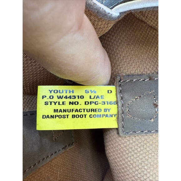 NEW Dan Post American Flag Western Leather Boots Snip Toe Boys 5.5 D Women 7 - Picture 6 of 7